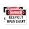 Signmission Keep Out Open Shaft Danger Sign, Plastic, 10in W x 7in L, 2PK OS-2PACK-DS-P-710-L-2481 - alternate 1